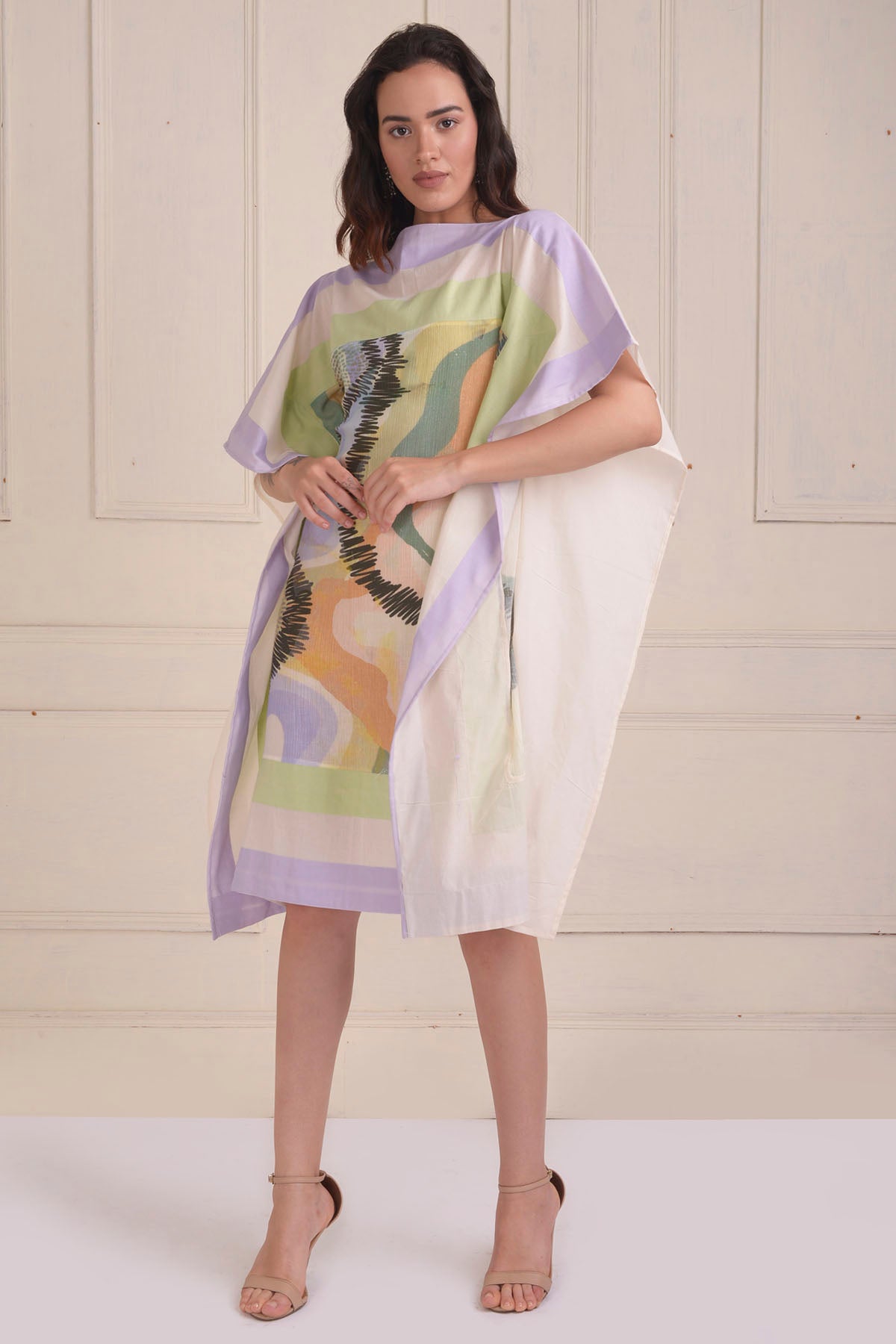 Printed Patchwork Scarf Dress