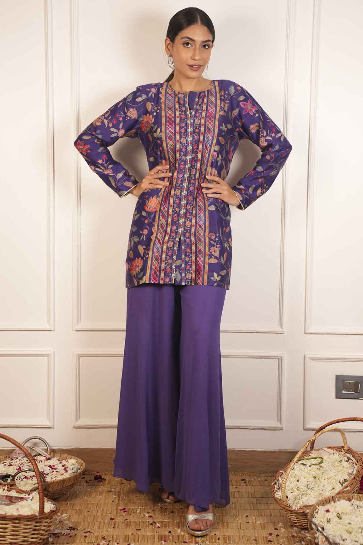 Printed Short Kurta & Palazzo