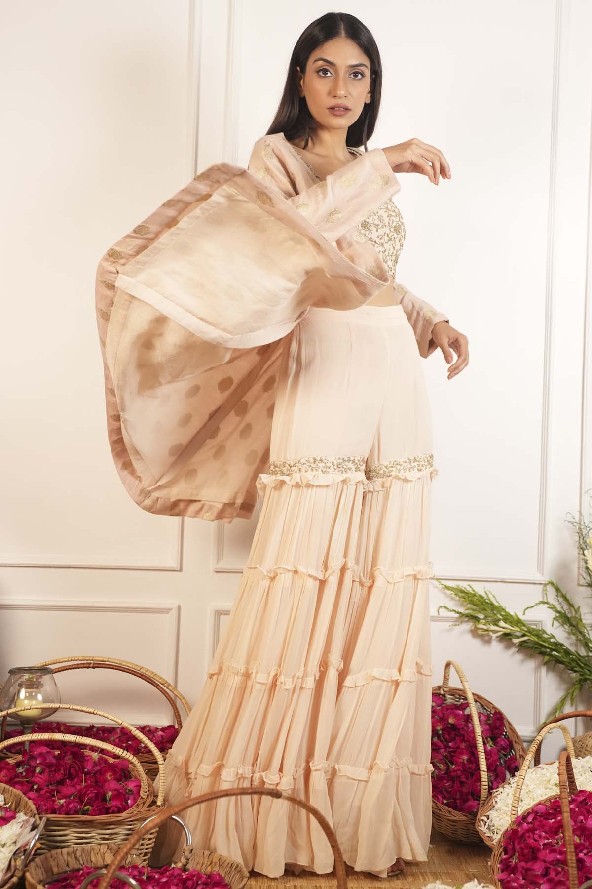 Pure Silk Jacket & Gharara Set