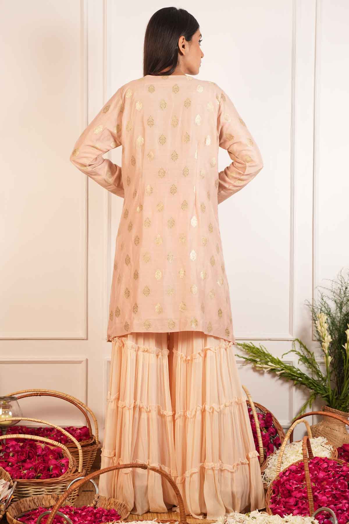 Pure Silk Jacket & Gharara Set