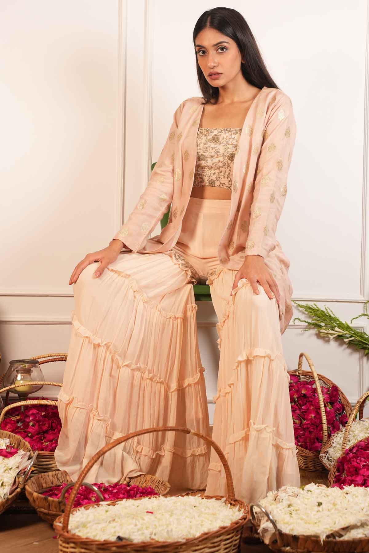 Pure Silk Jacket & Gharara Set