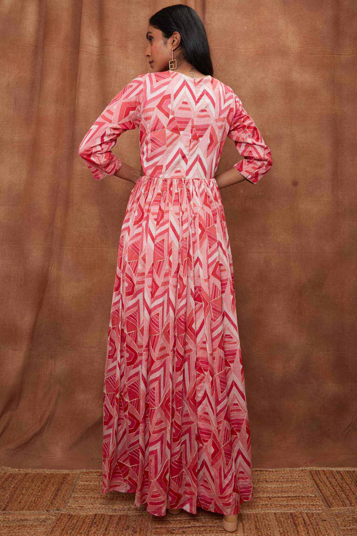 Rani Pink Draped & Flowy Gown