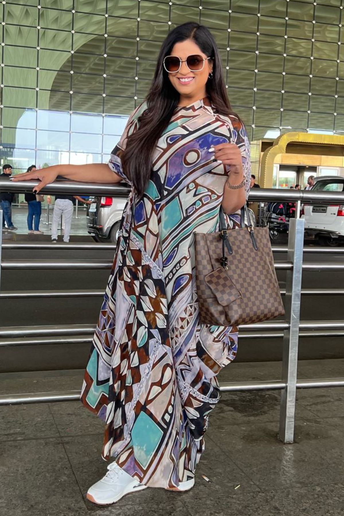 Natural Crepe Side Draped Dress