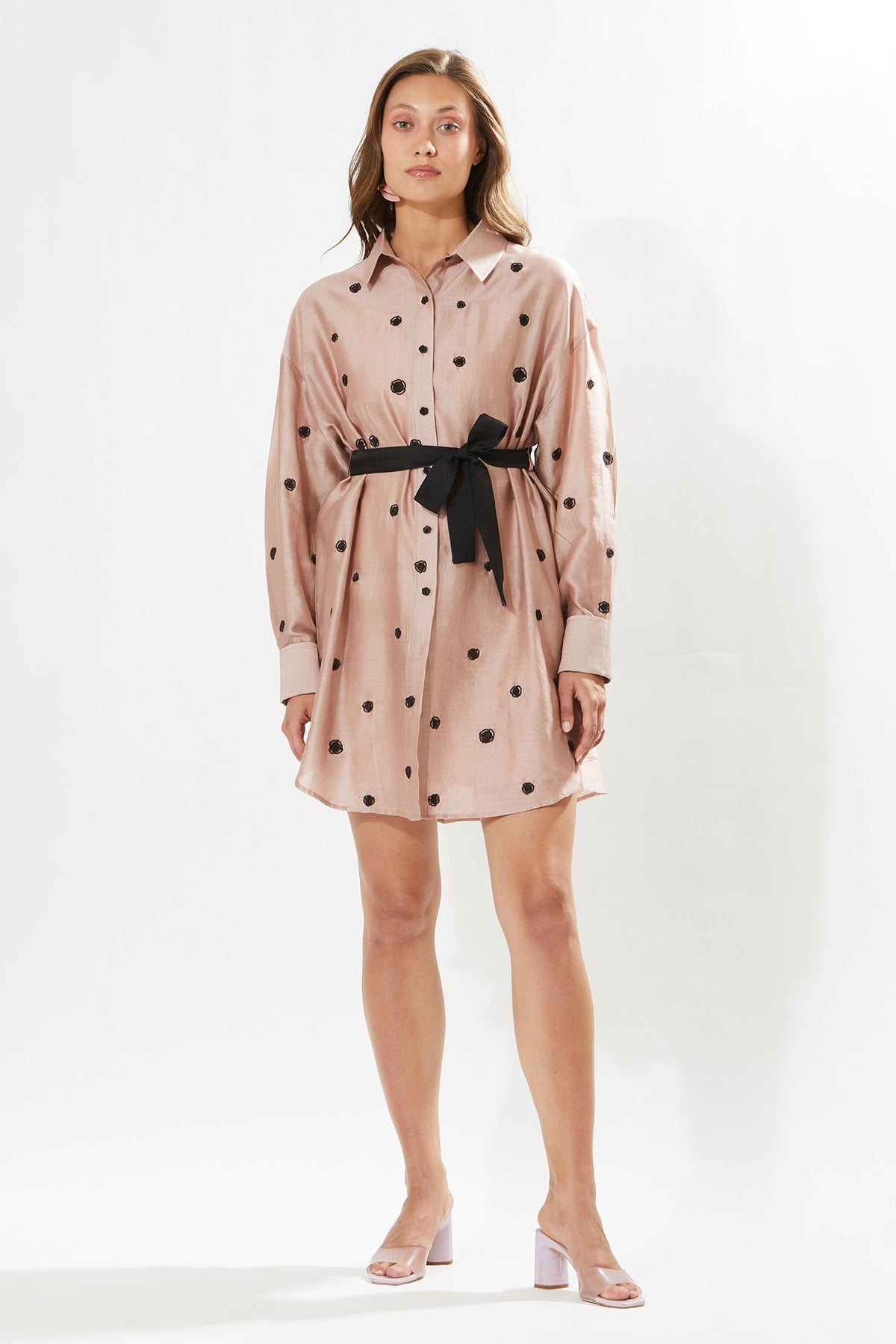 Buy Designer Meadow Rosa Embroidery Shirt Dress for Women at ScrollnShops