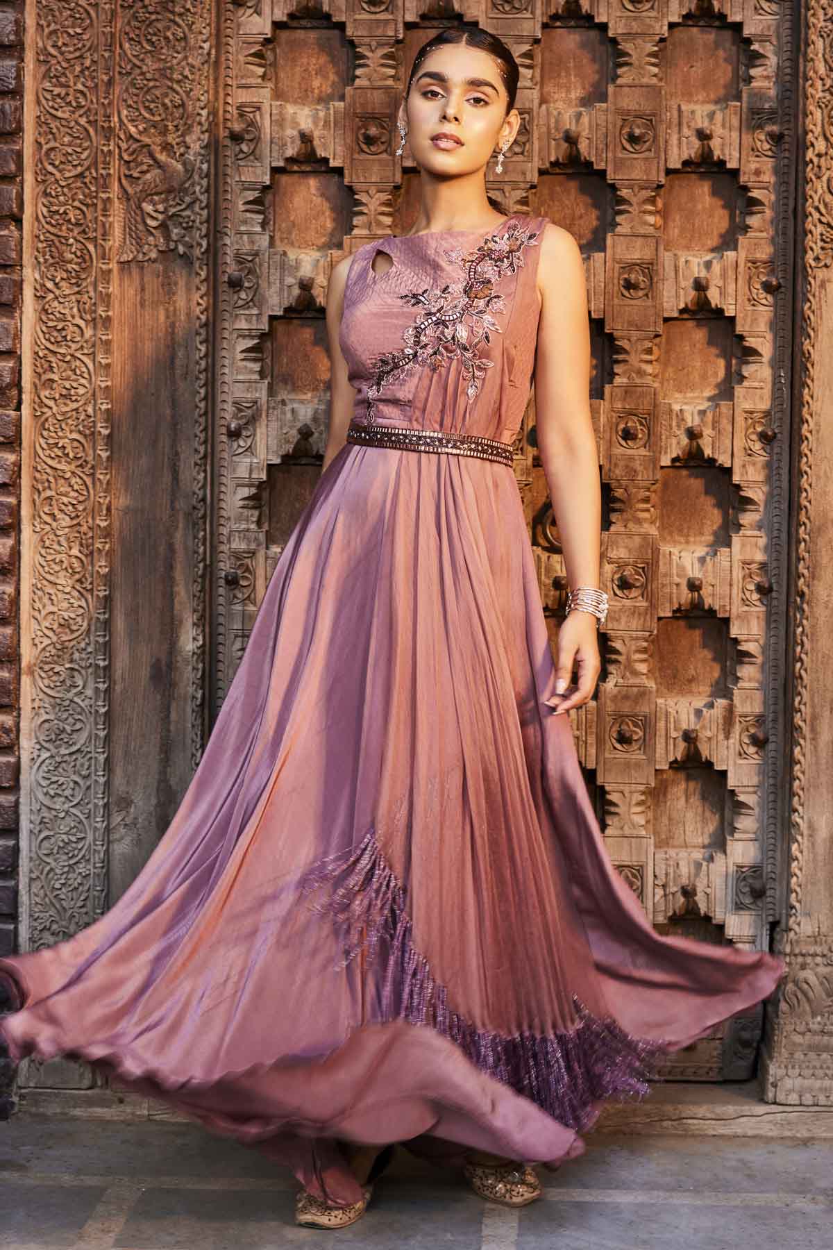 Rose Pink Embroidered Gown