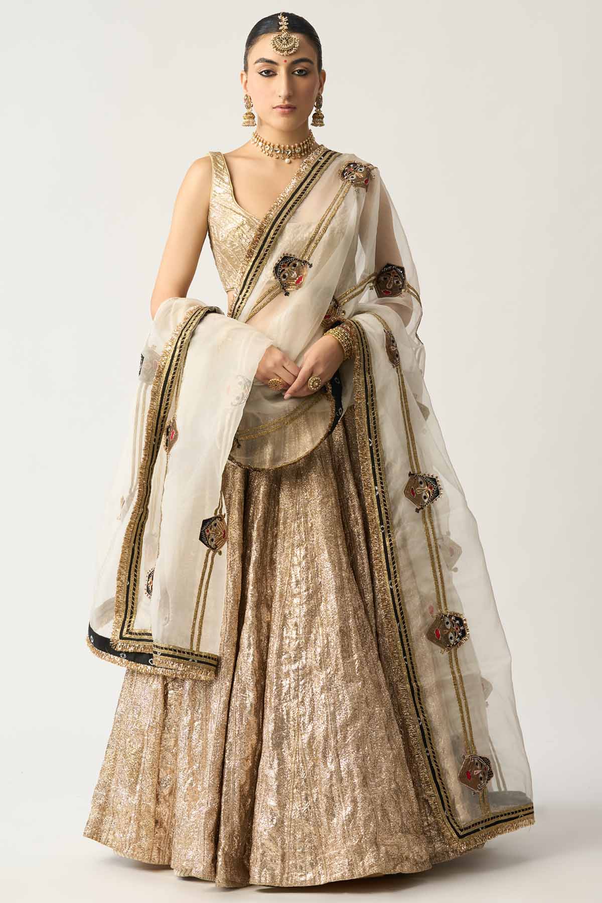 Buy ITRH, Designer Safed Chandi Lehenga Set Online