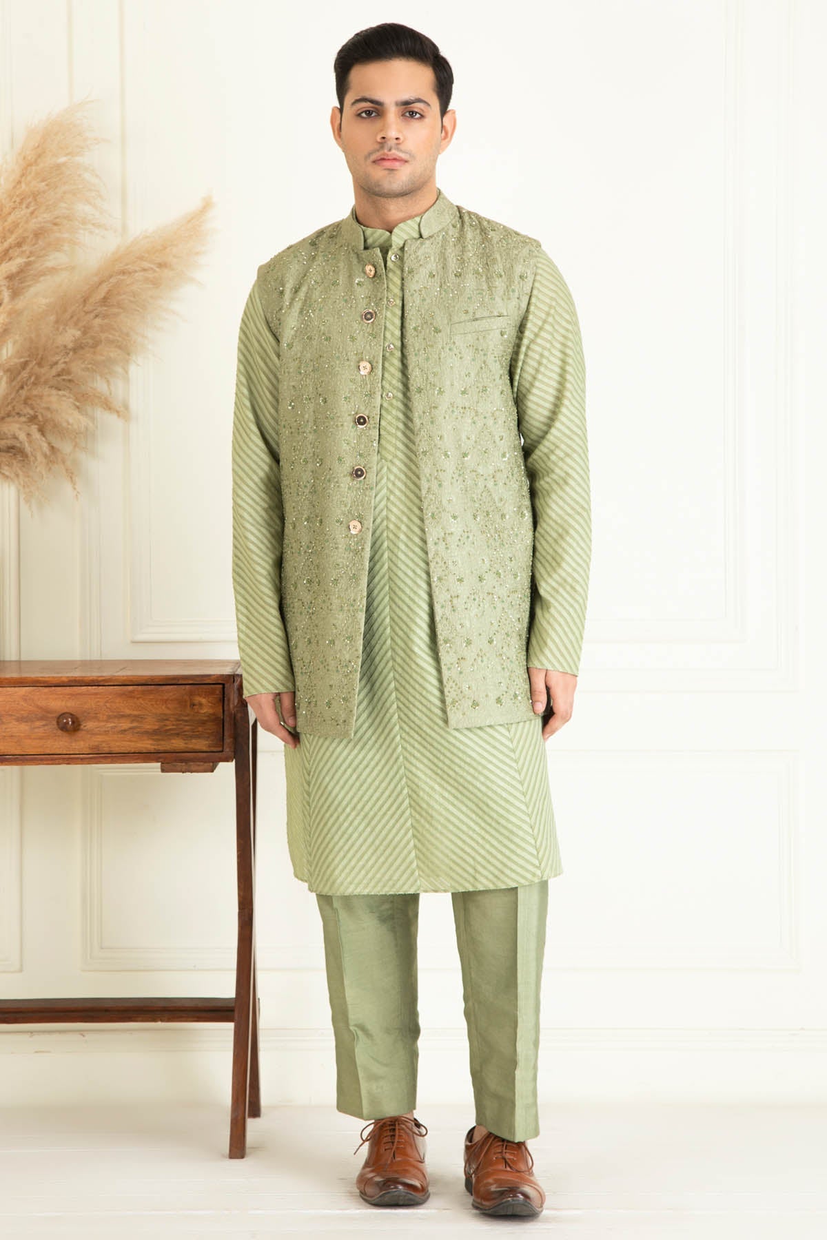 Sage Green Jacket Set