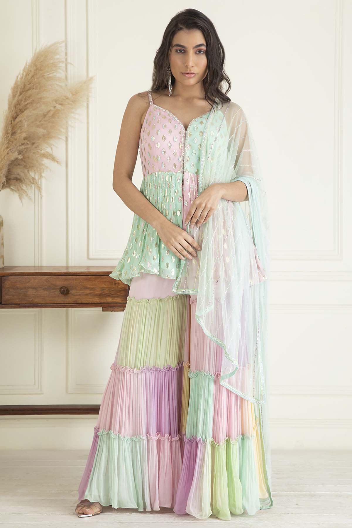 Sequins Kurta & Sharara Set