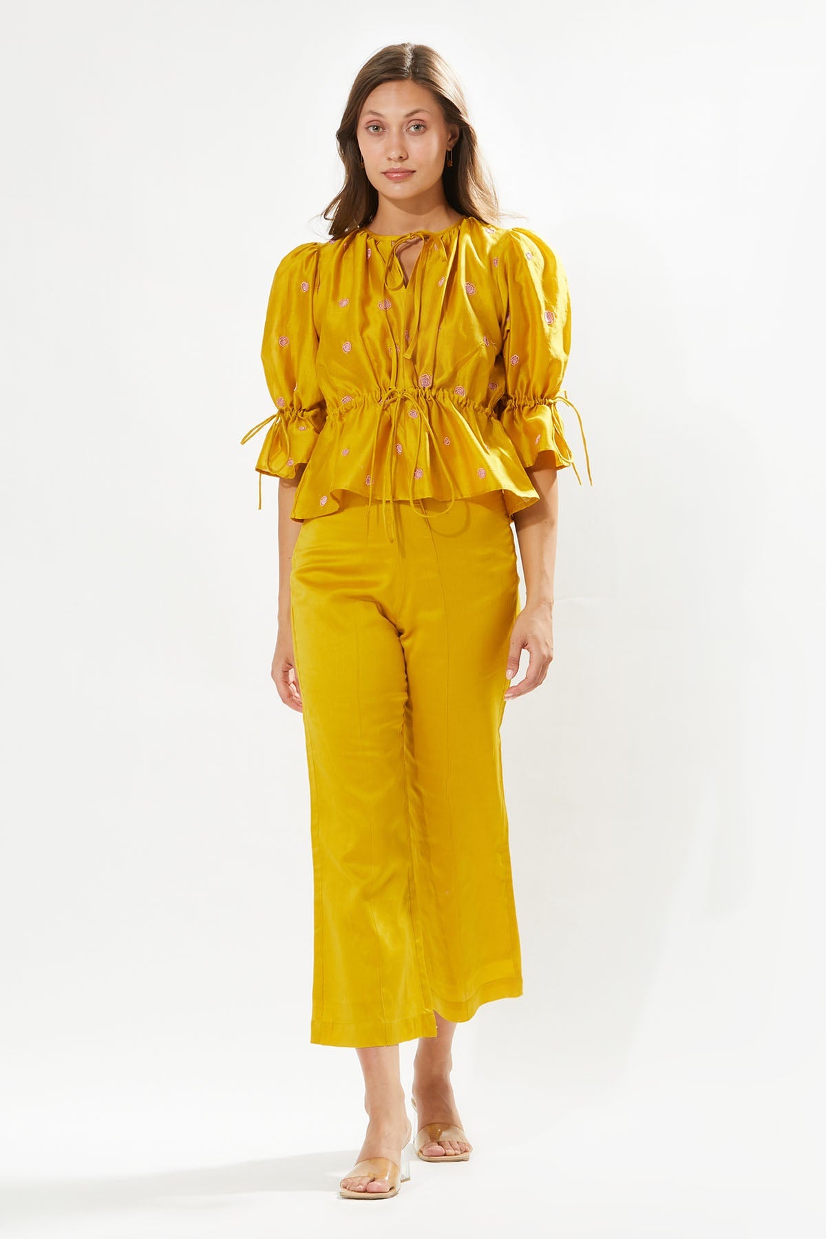 Buy Designer Meadow Silk Cotton Chanderi Pants for Women at ScrollnShops