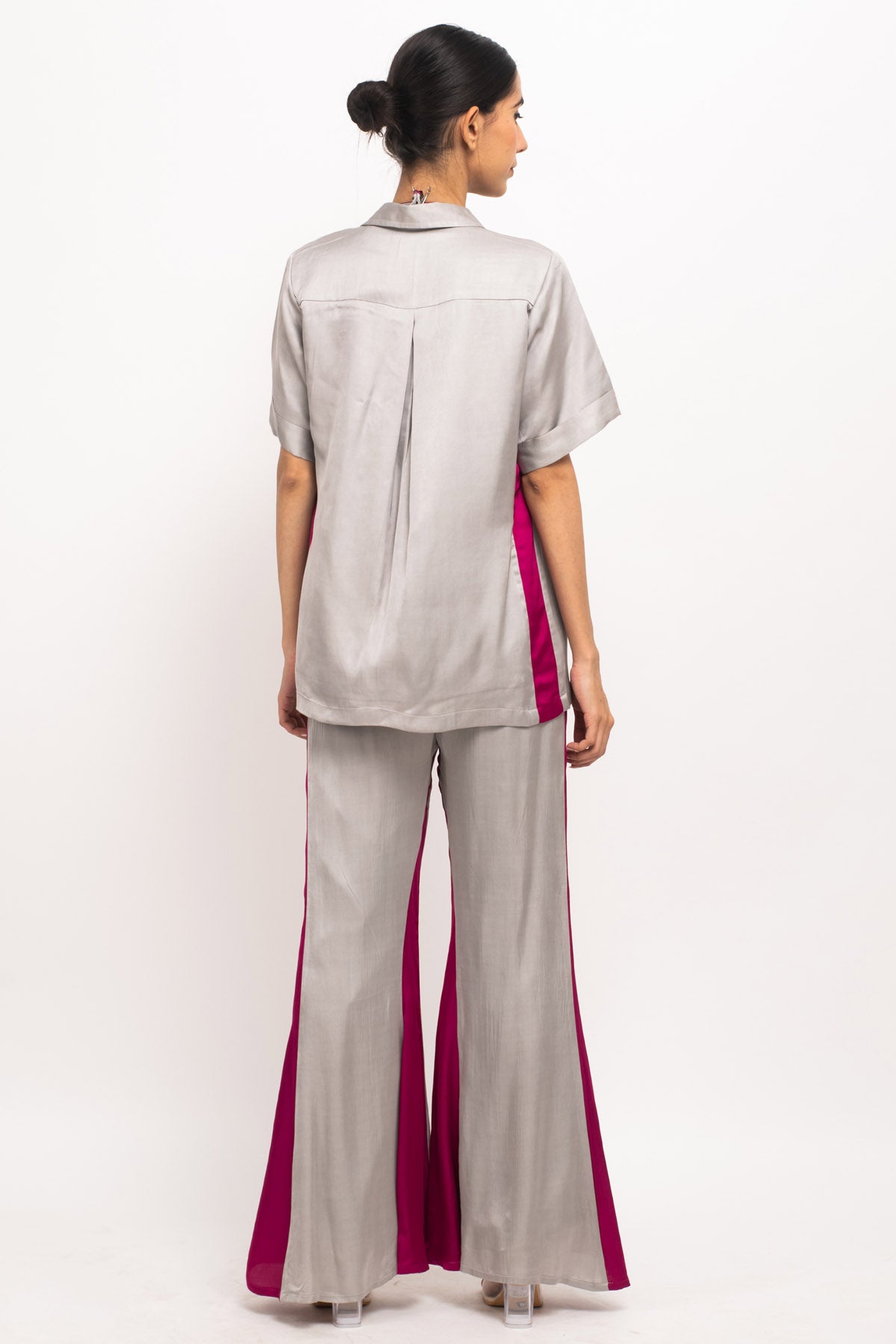 Solid Textured Panelled Co-ord Set