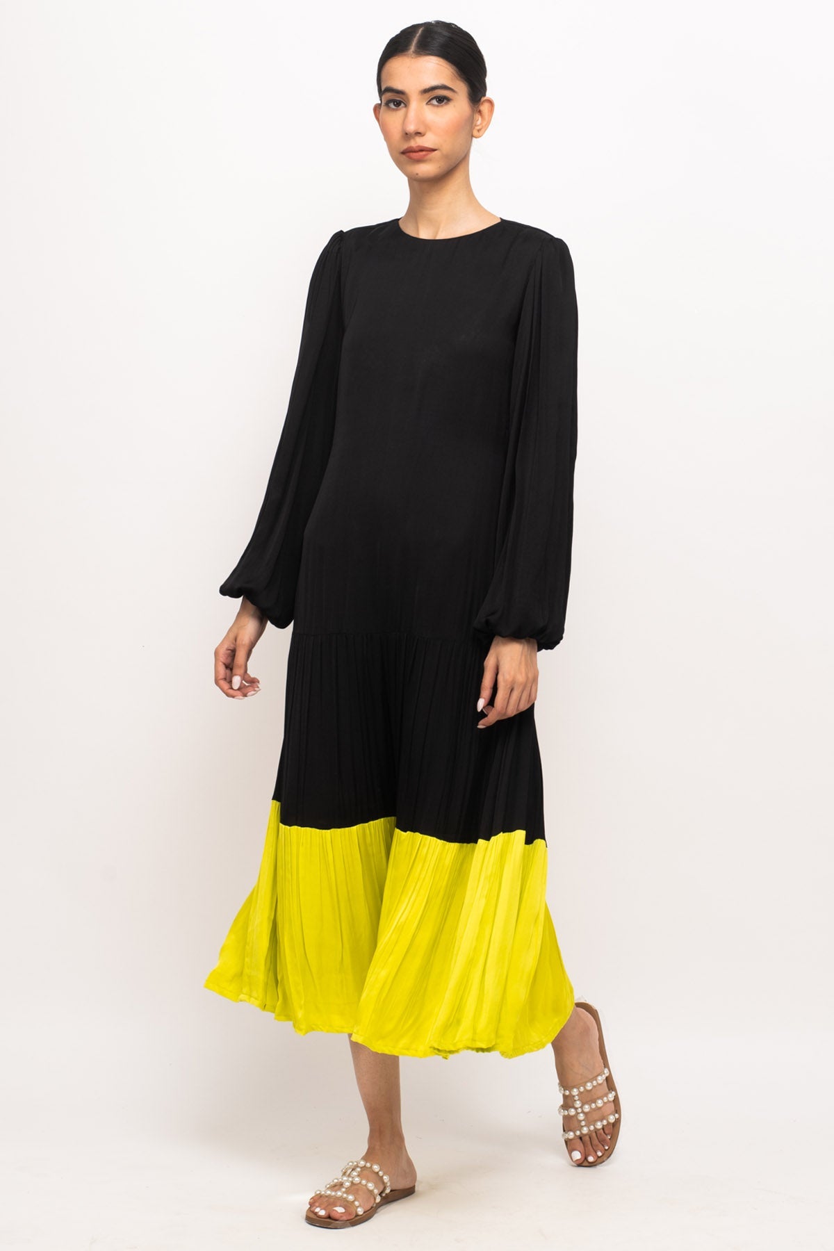 Buy Neora by Nehal ChopraSolid Textured Maxi Dress for Women Online