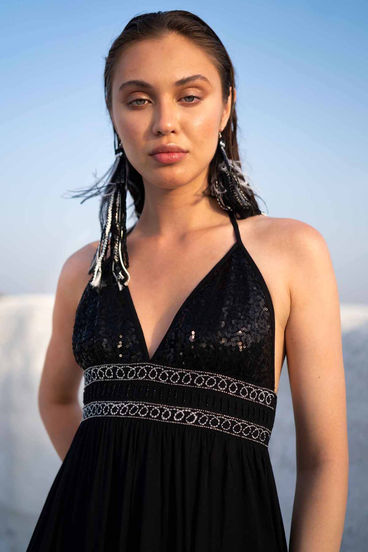 Strappy & Flowy Sequins Dress