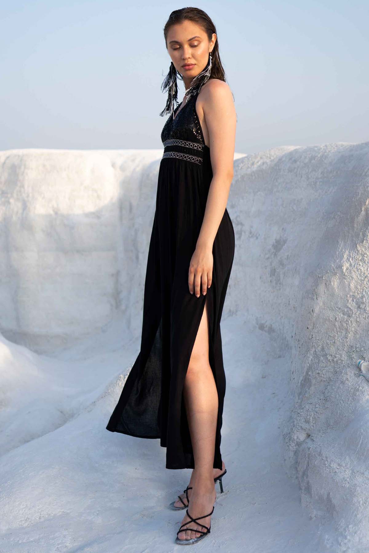 Strappy & Flowy Sequins Dress