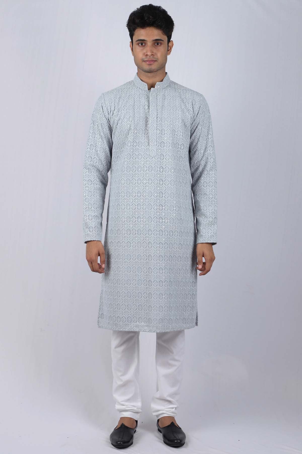 Buy Sundar Embroidered Kurta Set For Men Available online at ScrollnShops
