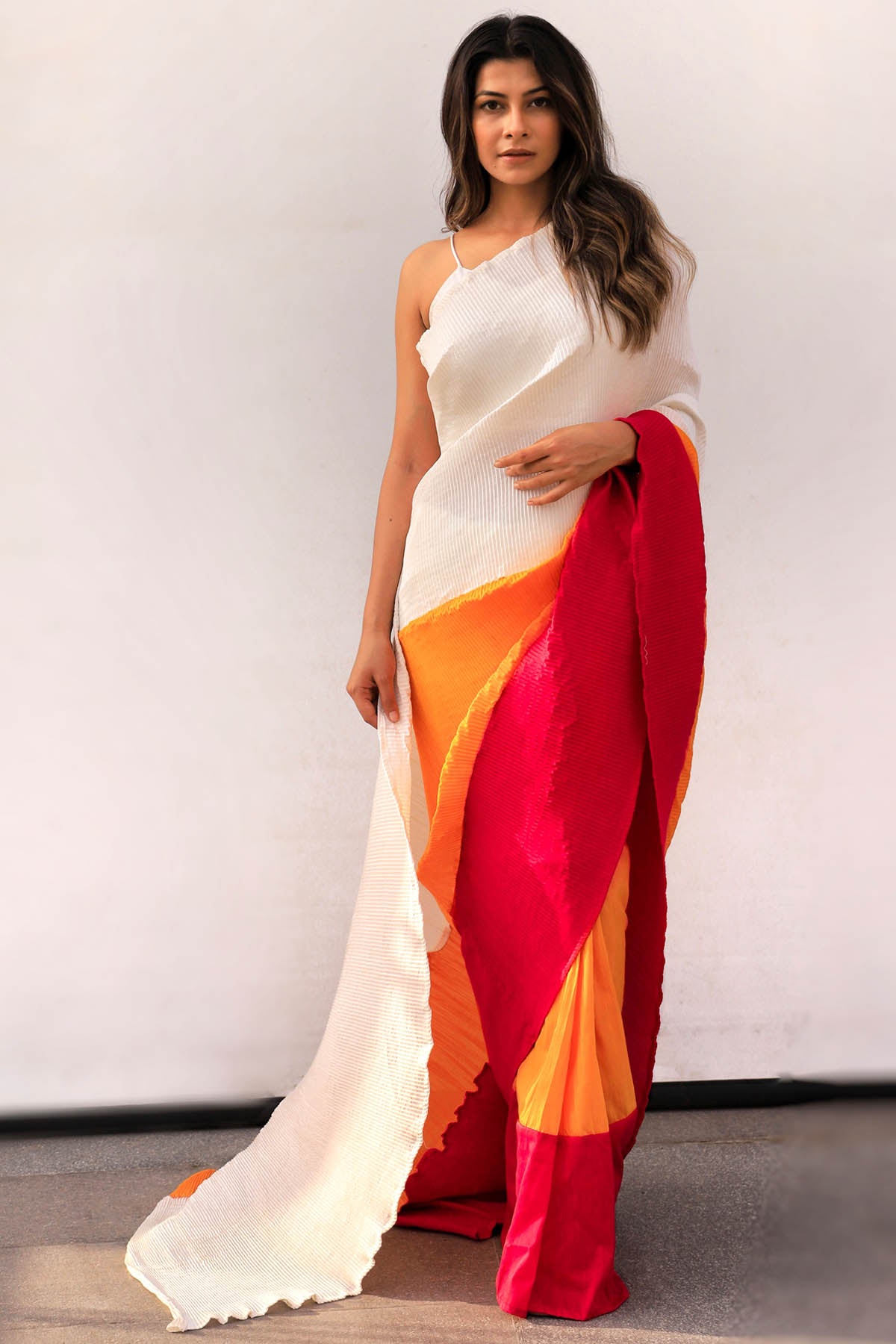 Sunkissed Rose Silk Drape Saree