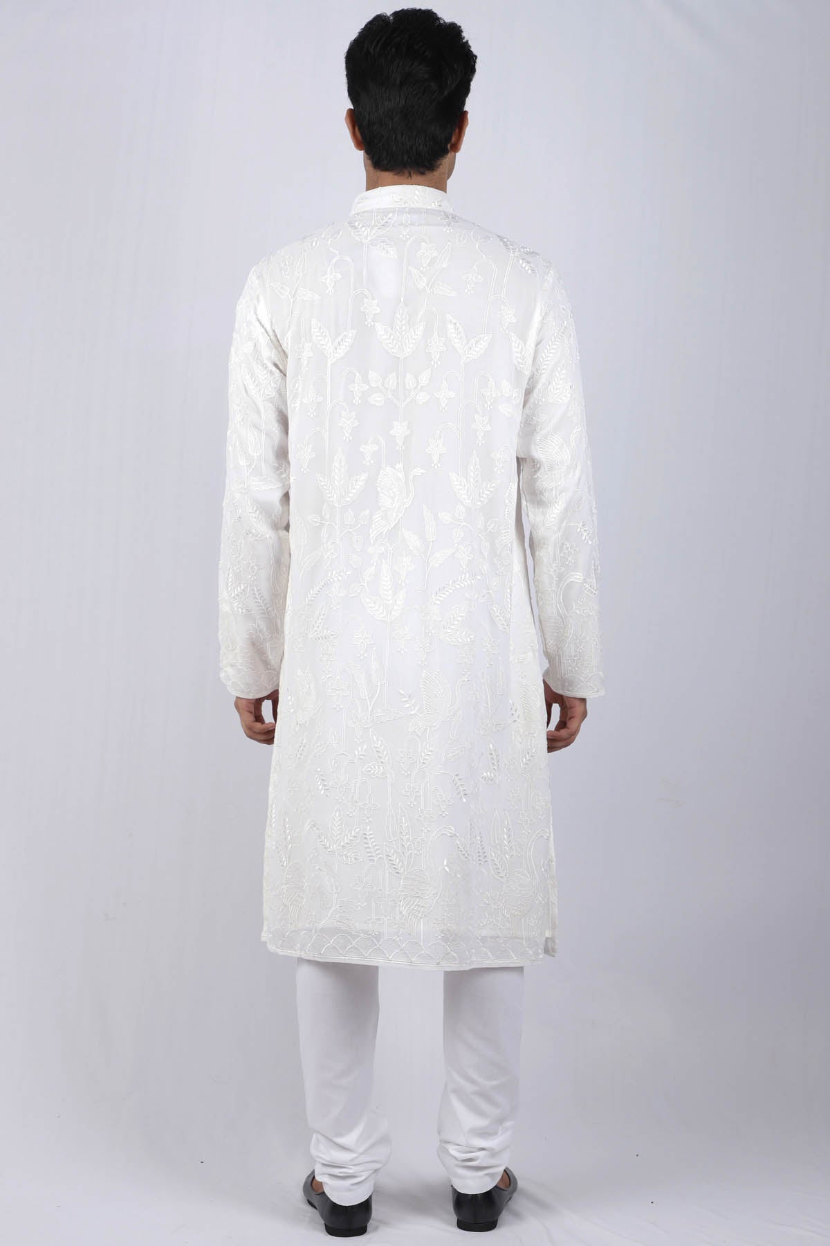 Swan Leaf Embroidered Kurta Set