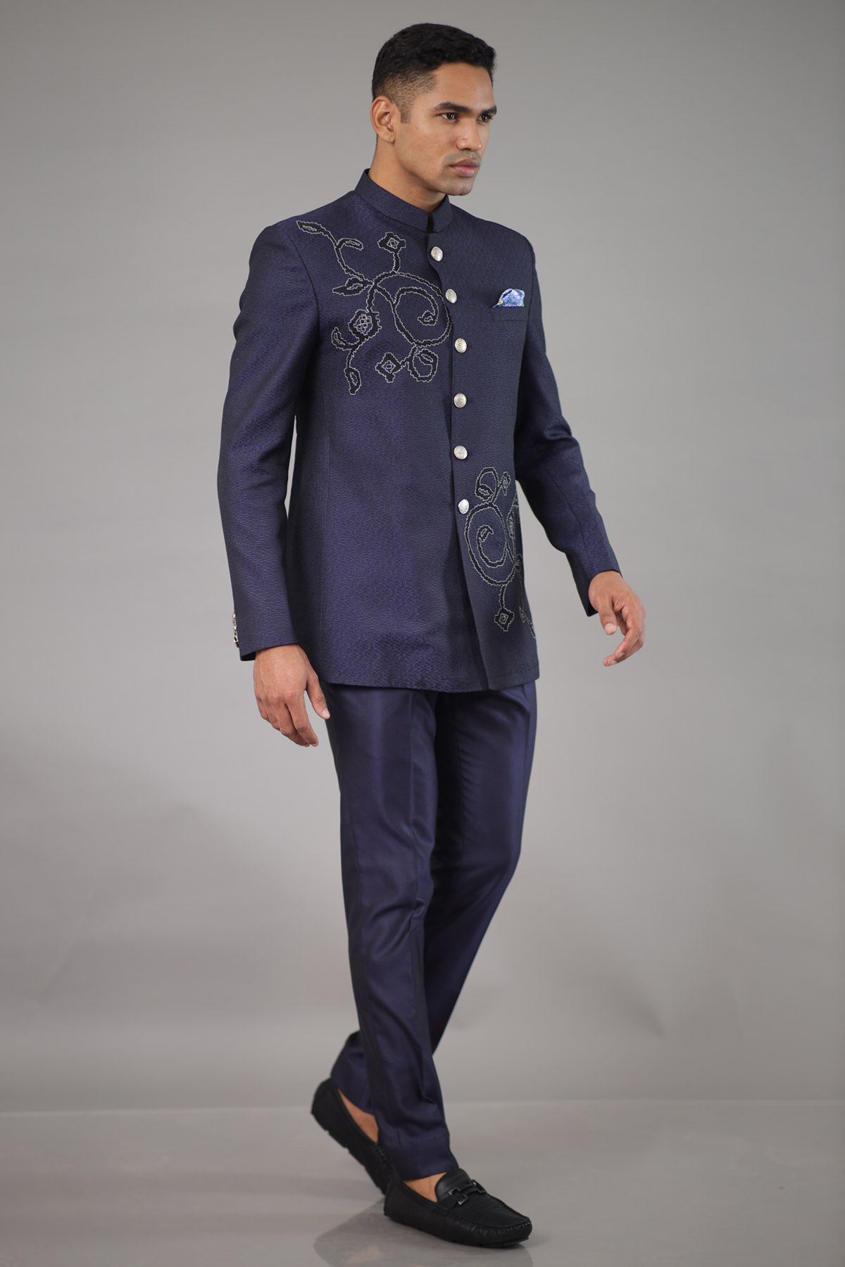 Thread Embroidered Jacket Set