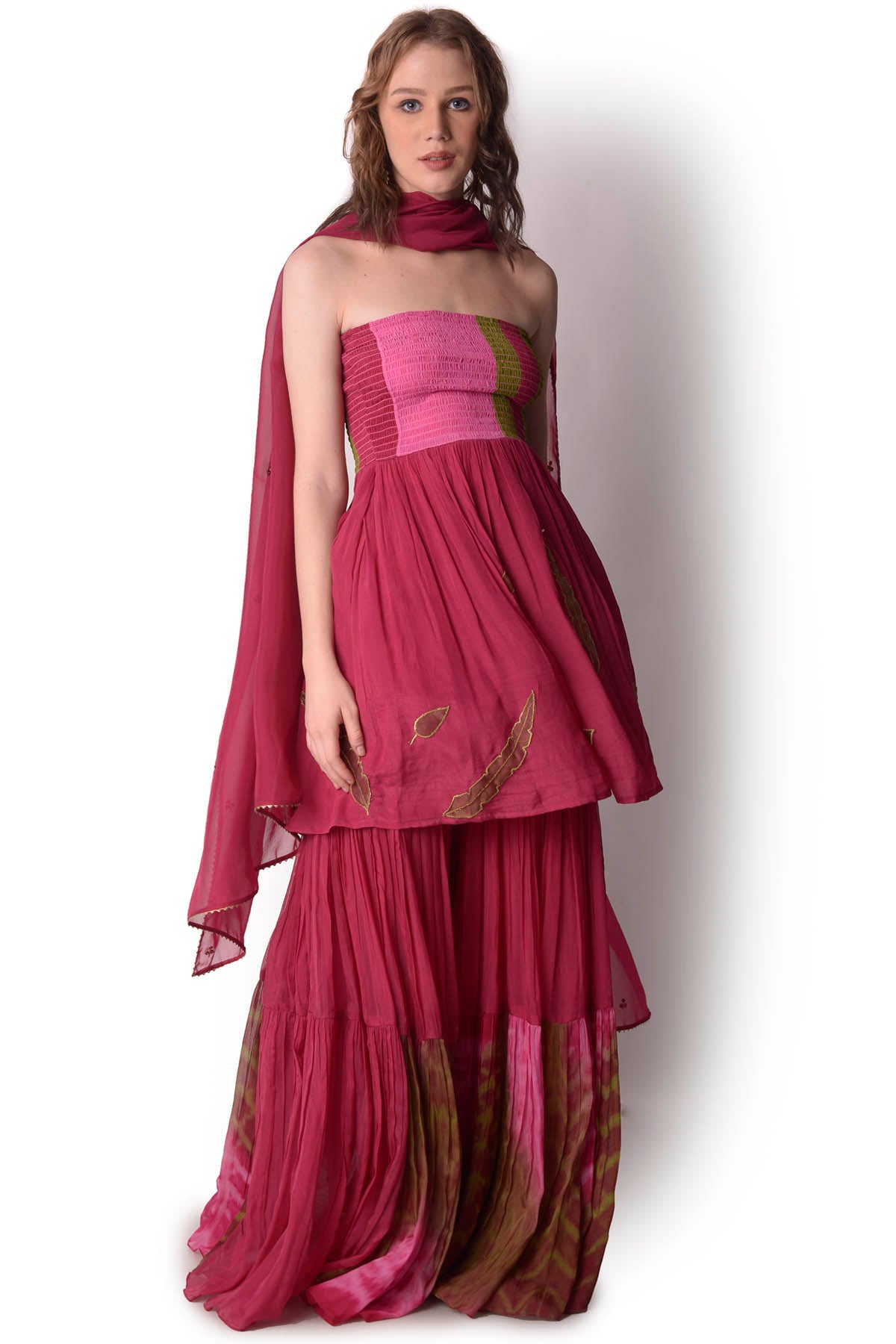 Tie-Dye Patchwork Sharara Set