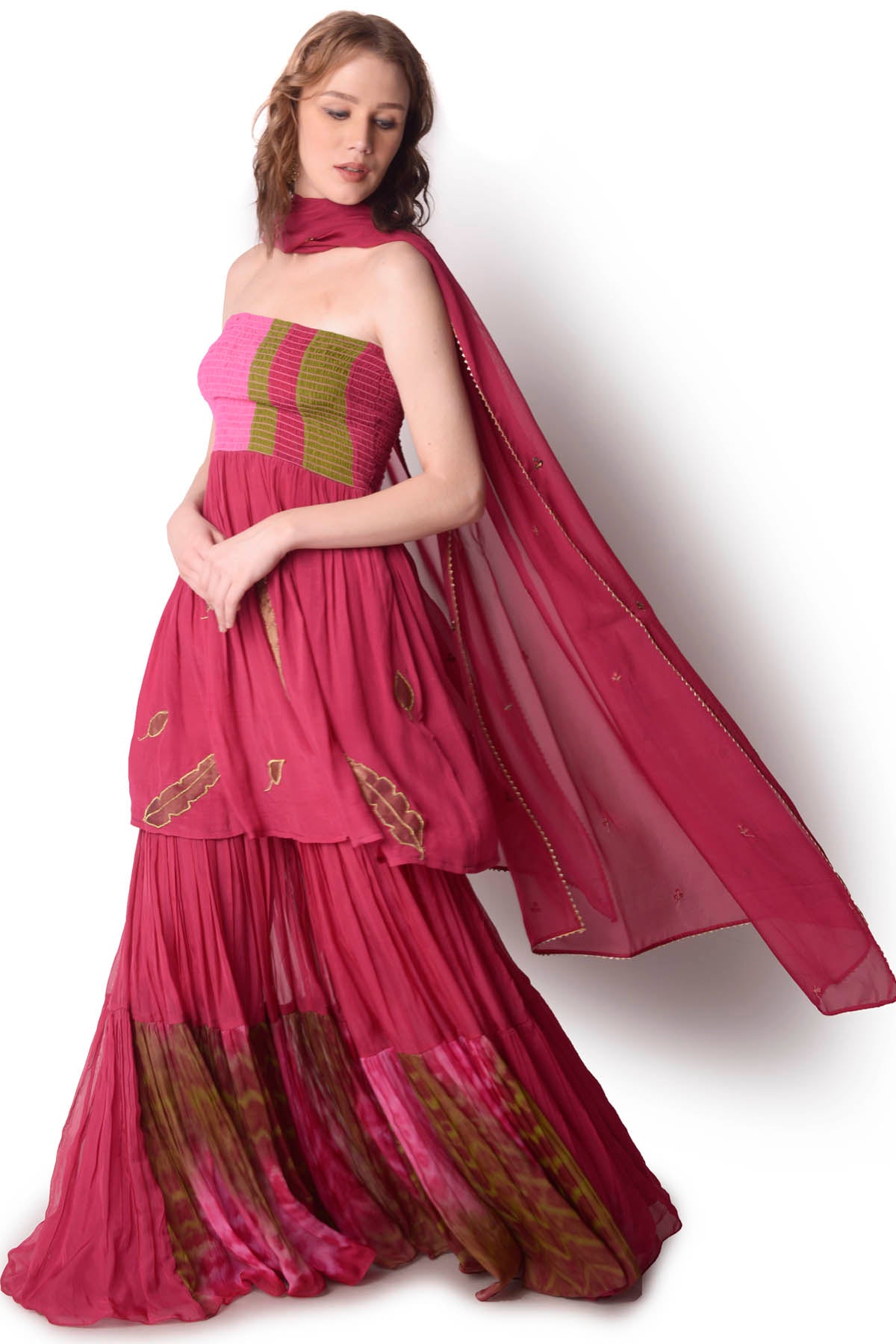 Tie-Dye Patchwork Sharara Set