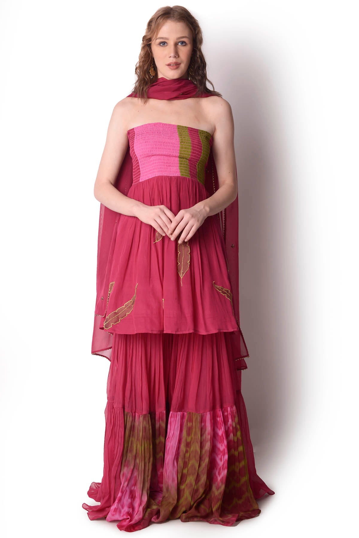 Tie-Dye Patchwork Sharara Set