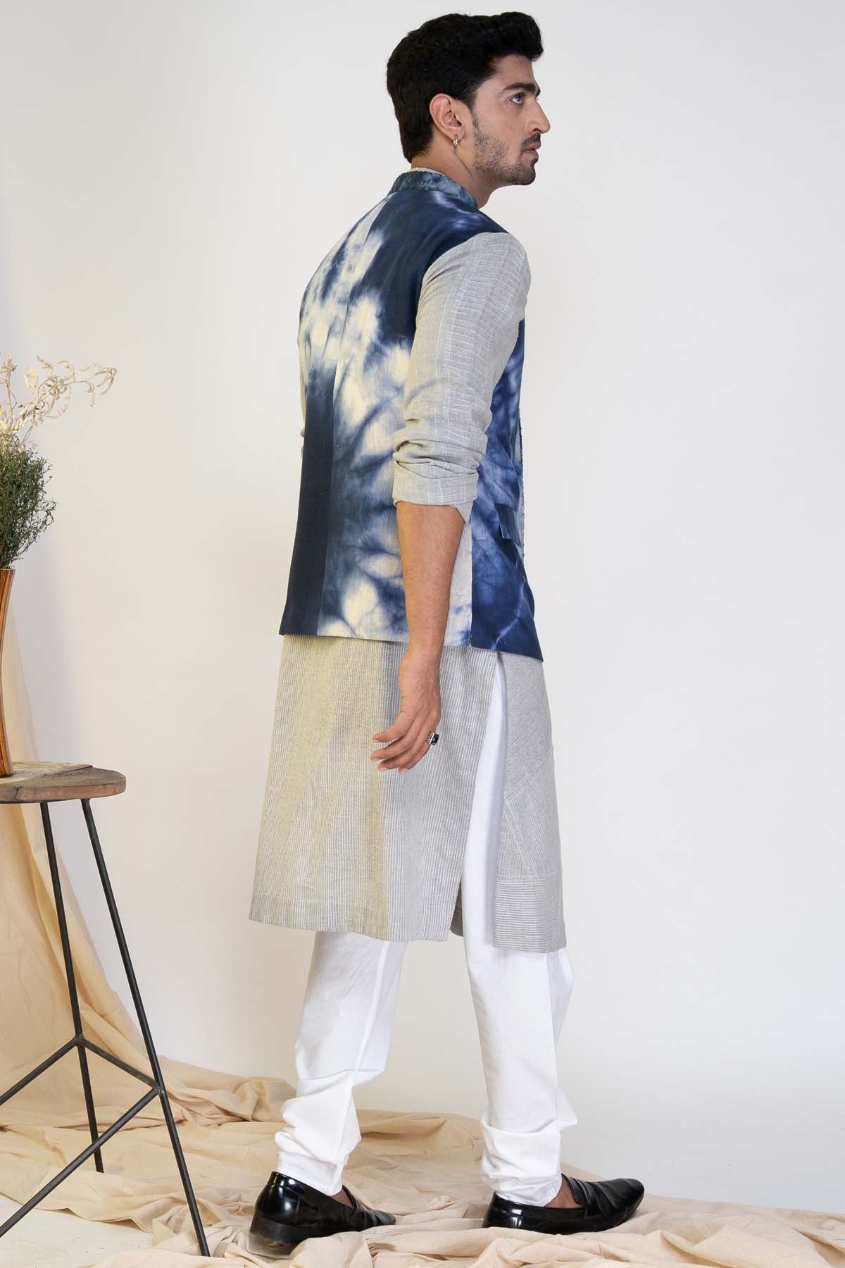 Tie Dye Handwoven Nehru Jacket