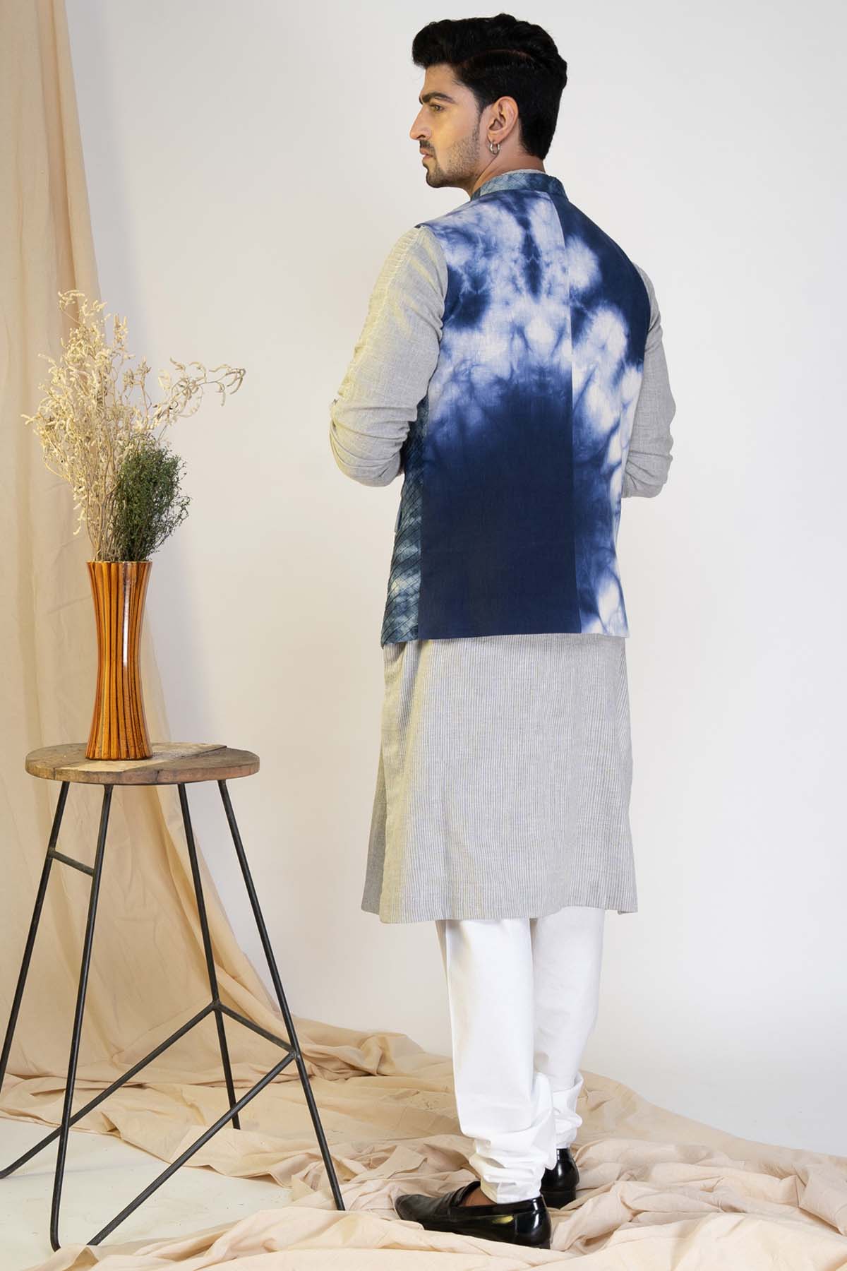 Tie Dye Handwoven Nehru Jacket