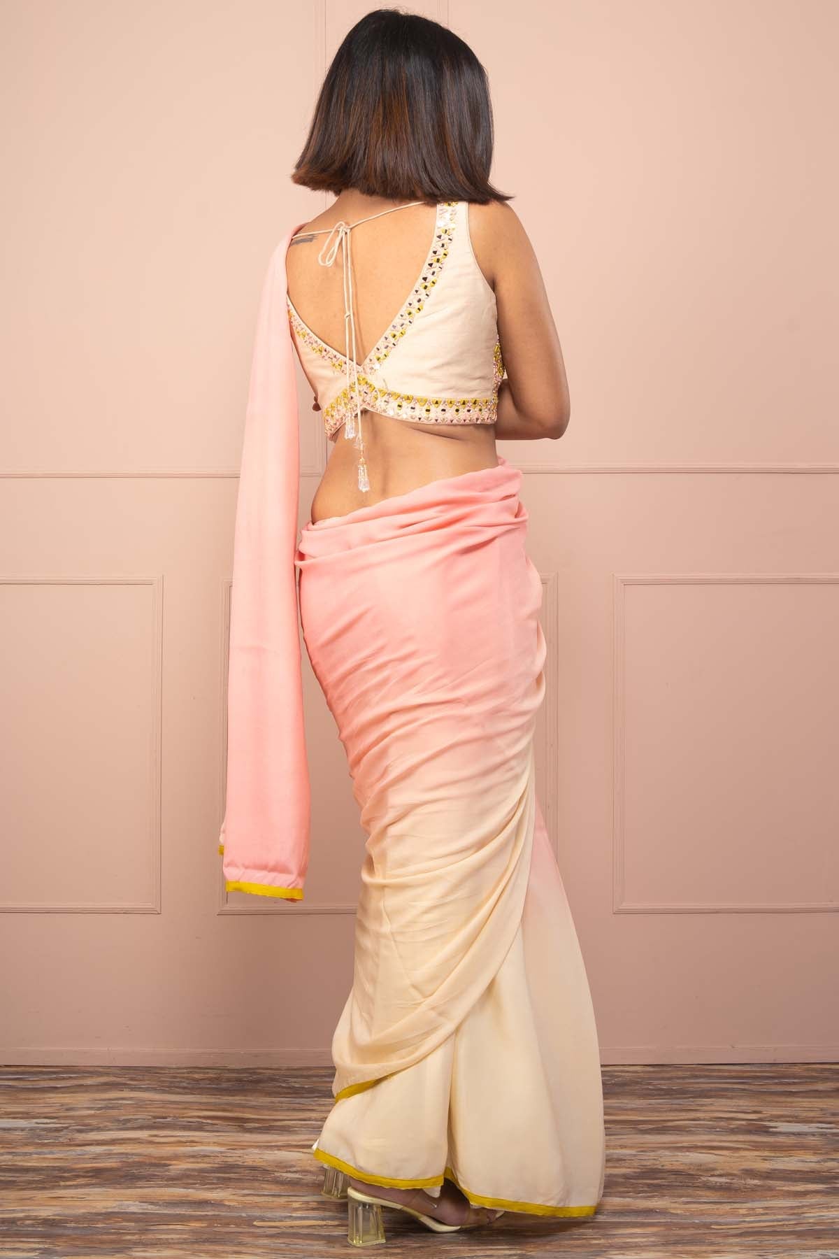 Tie Dye Saree & Mirror Blouse Set