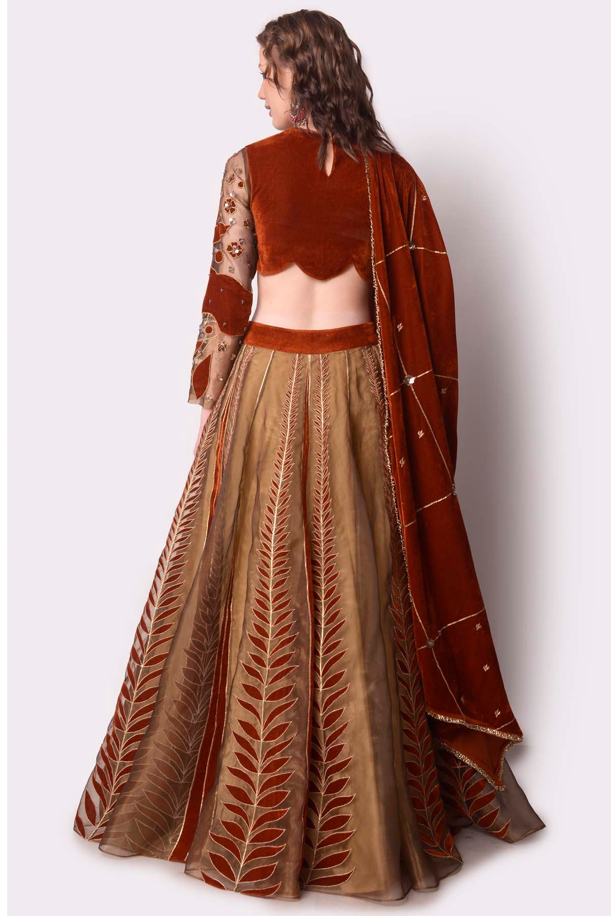 Tissue Patchwork Lehenga Set