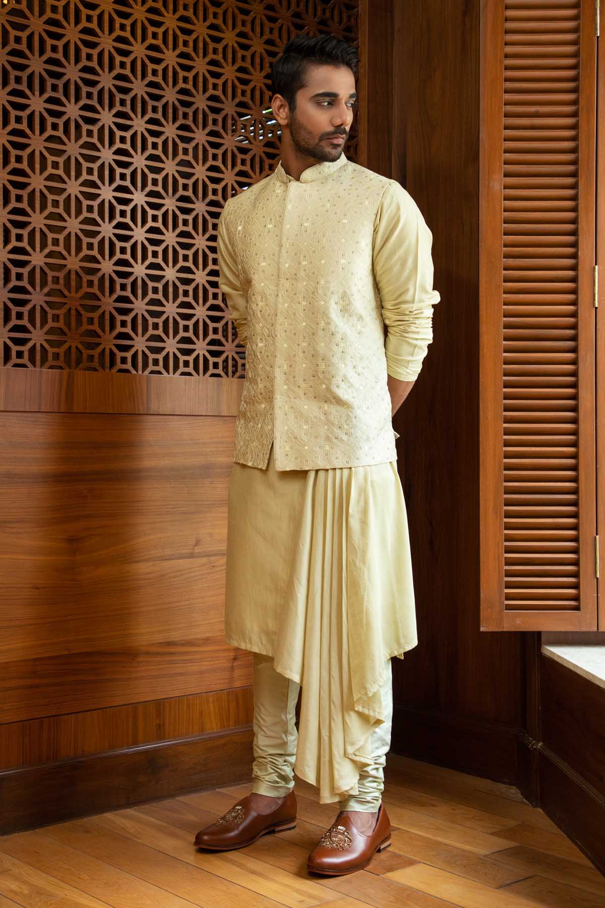 Buy Tone On Tone Bandi Kurta Set Online