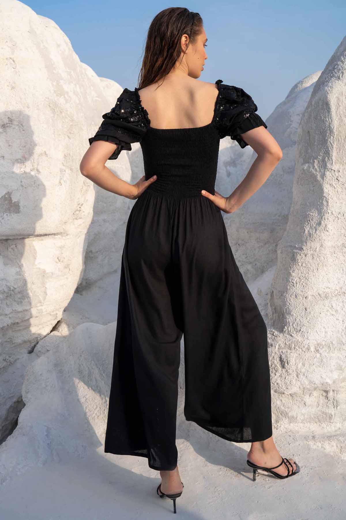 Victorian Sleeve Flared Jumpsuit