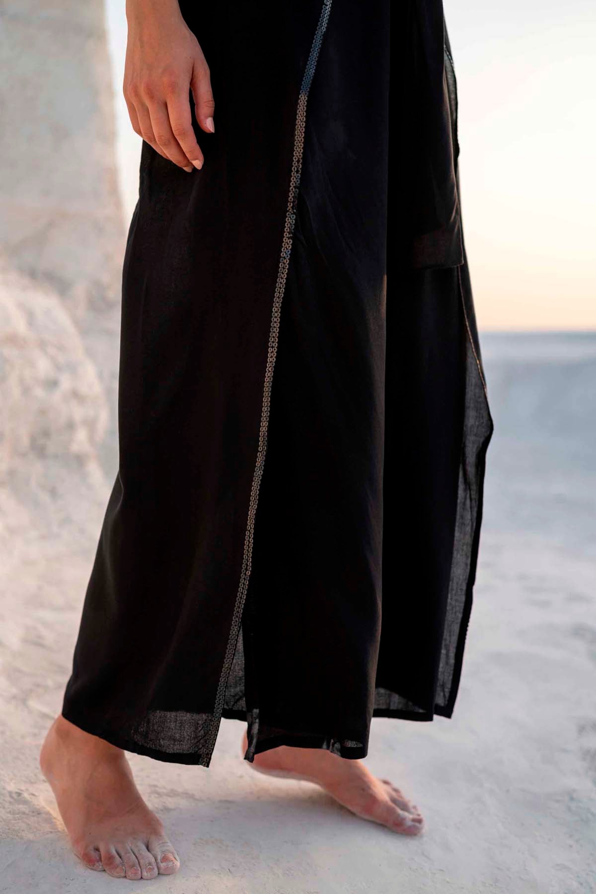 Viscose Wrap Flared Pants