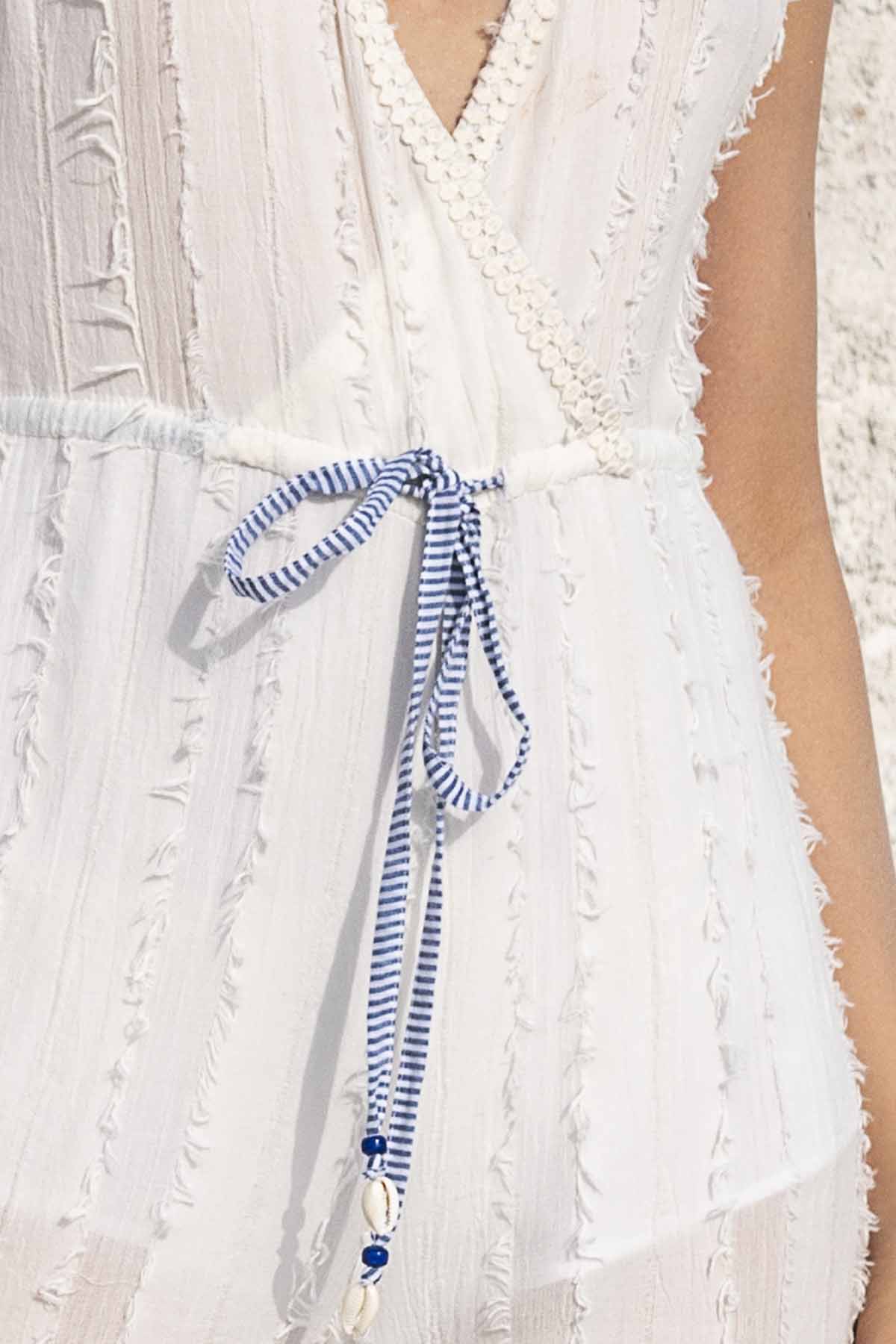 Wrap Front Cotton Jumpsuit