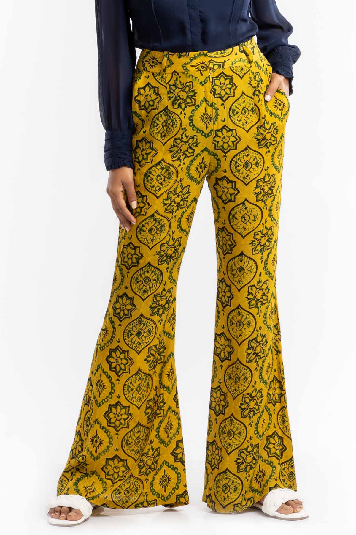 Yellow Bell Bottom Pants