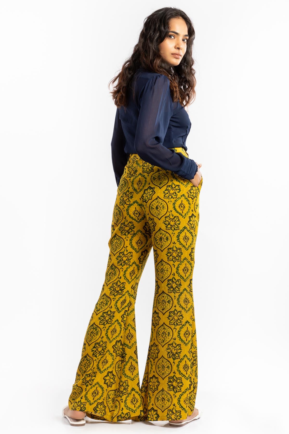 Yellow Bell Bottom Pants