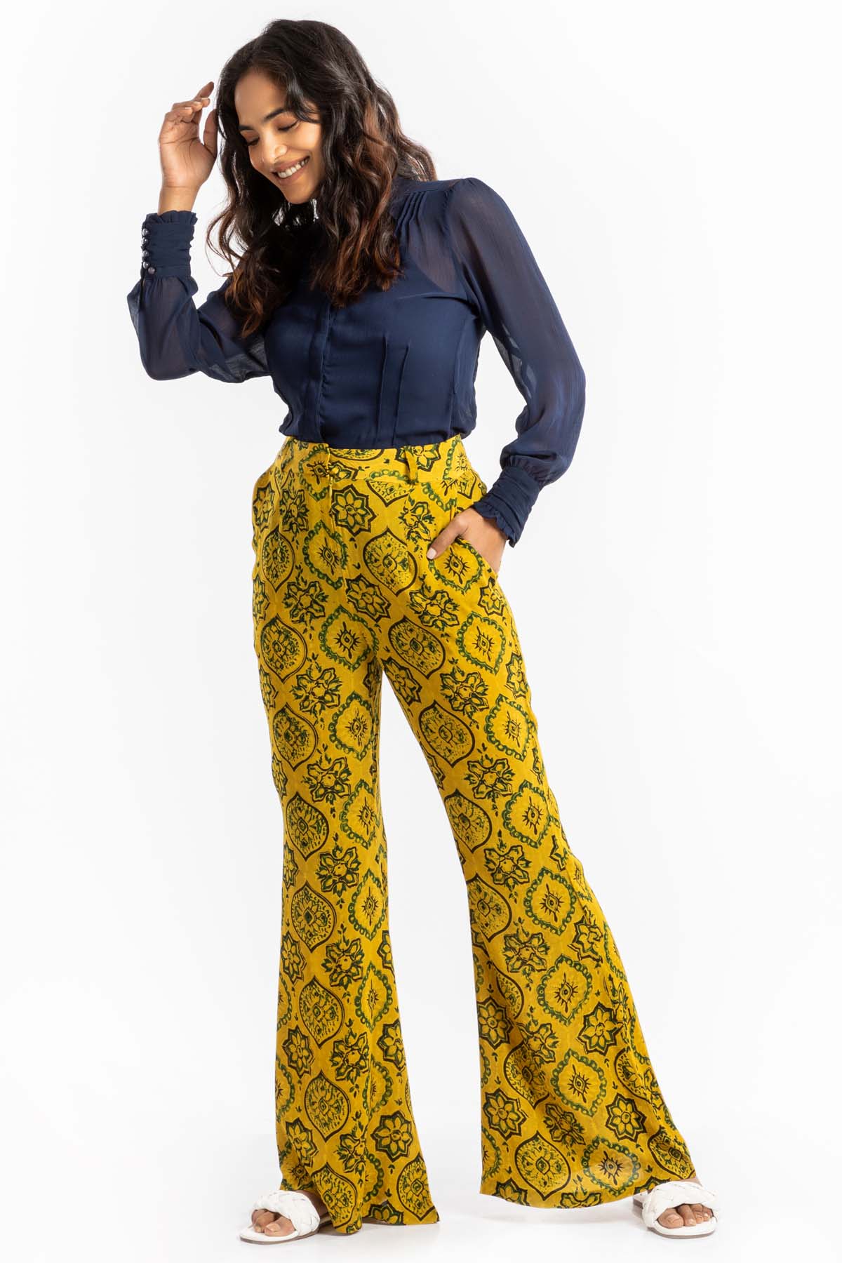 Yellow Bell Bottom Pants