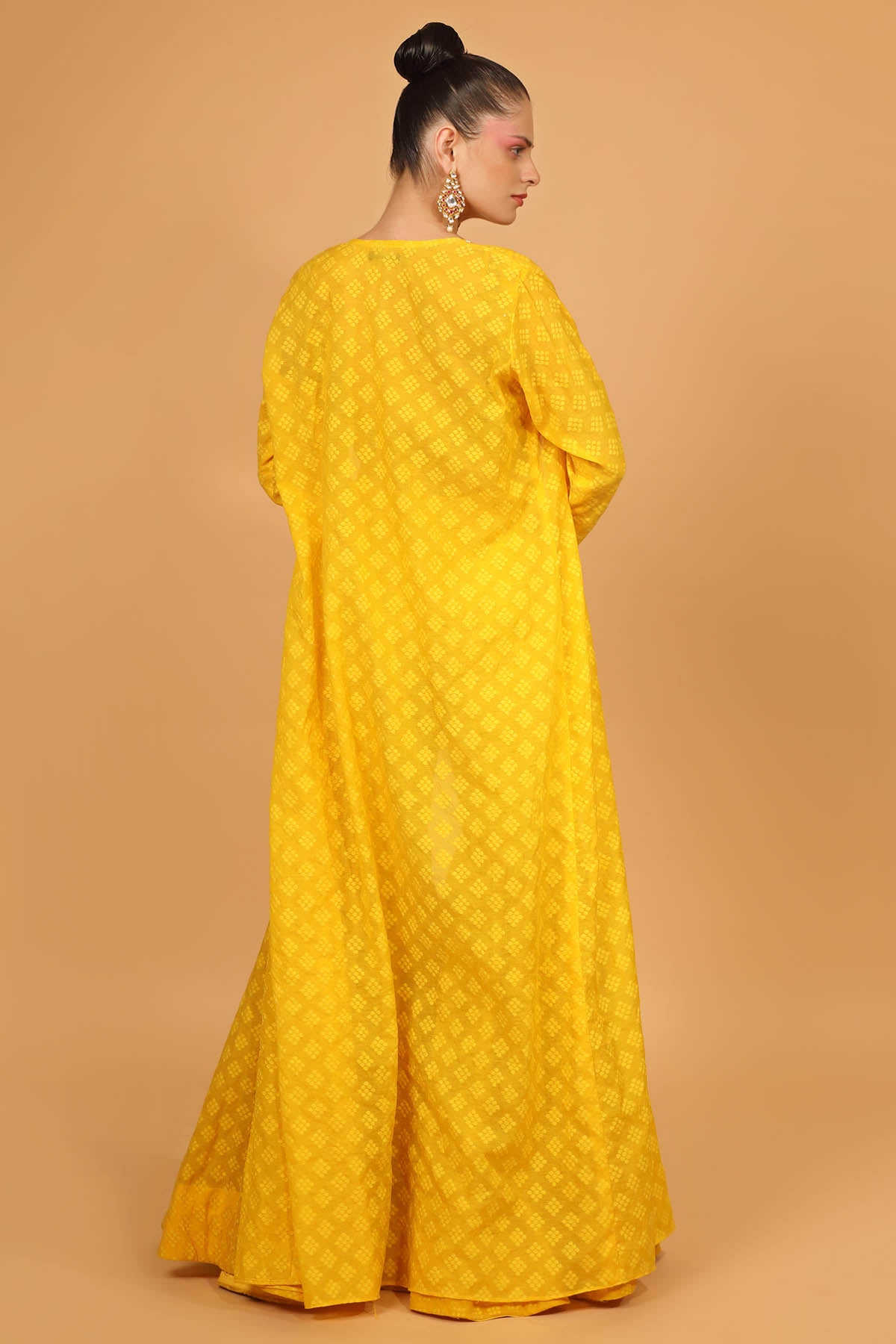 Yellow Chanderi Embroidered Sharara Set