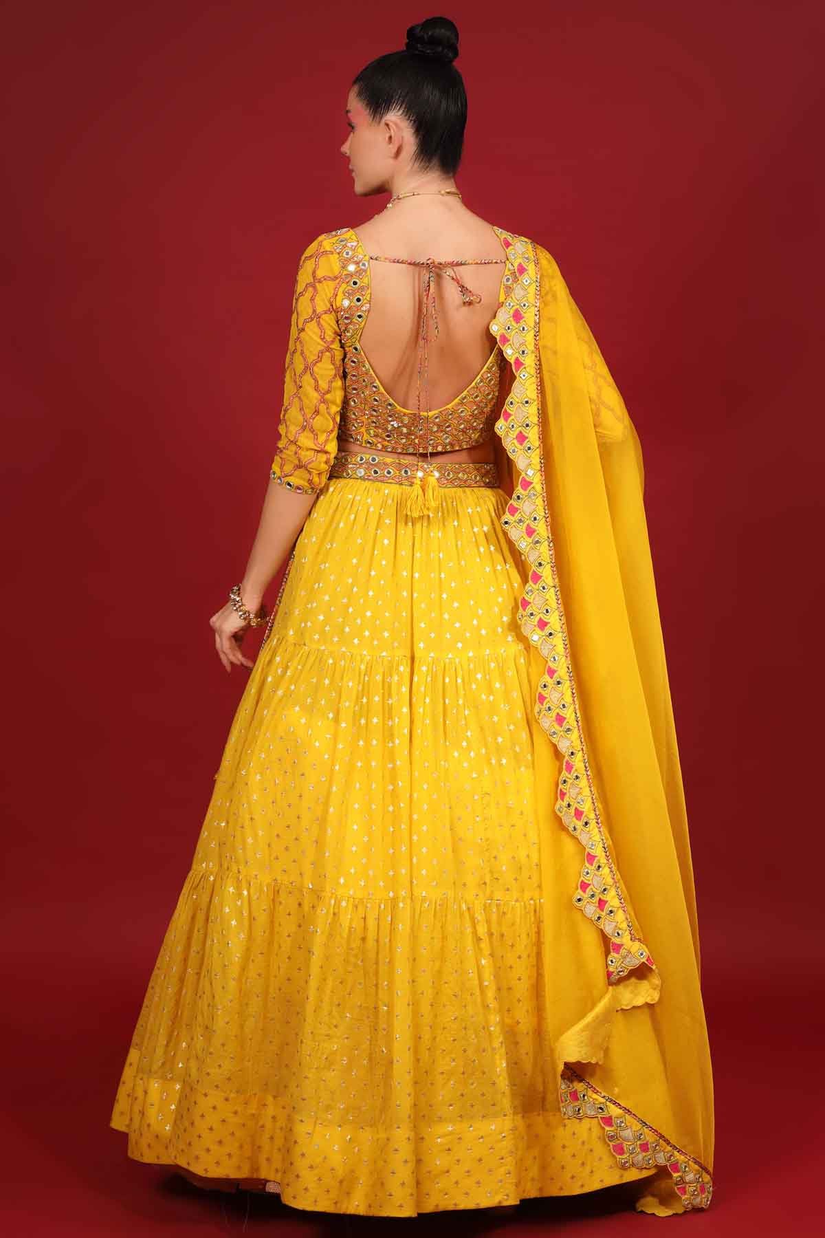 Yellow Embroidered Lehenga Set
