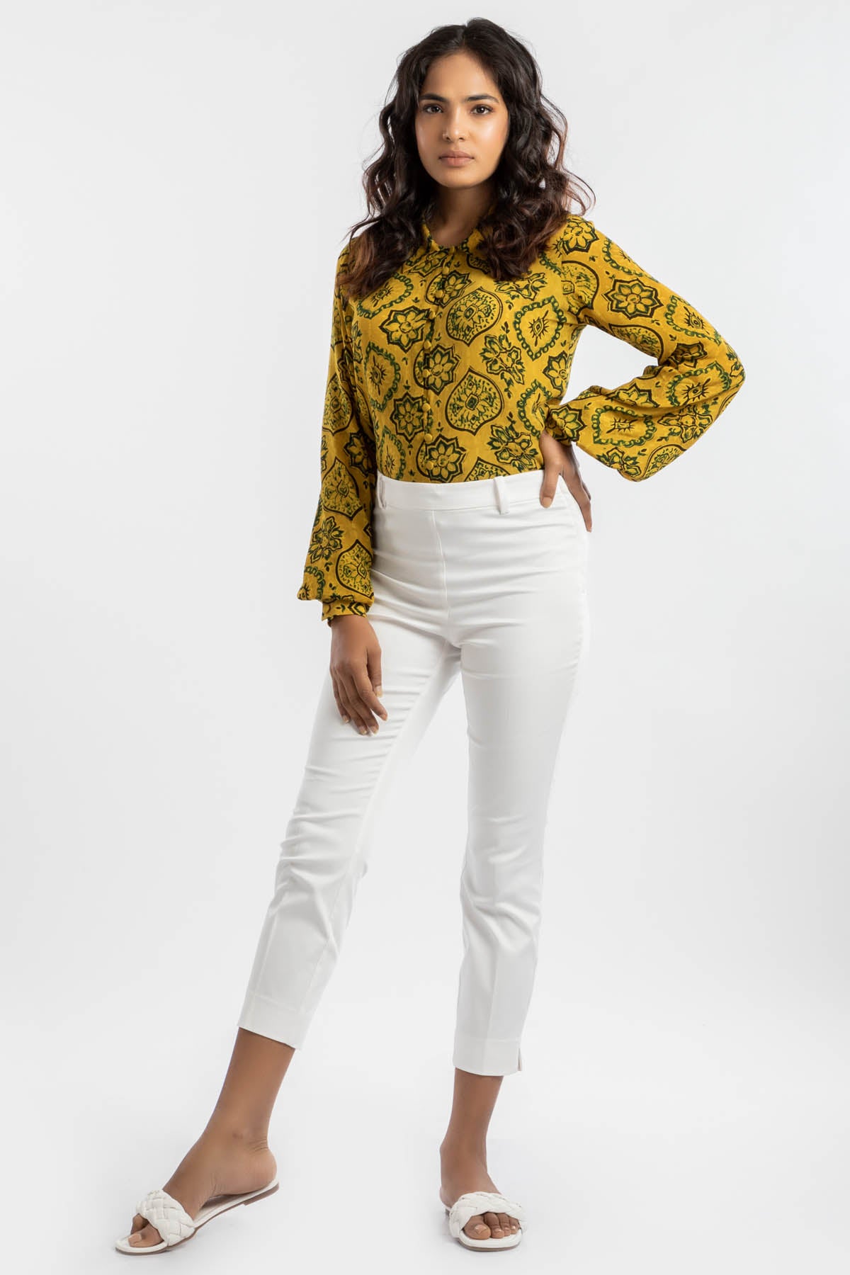 Yellow Handcrafted Cupro Shirt