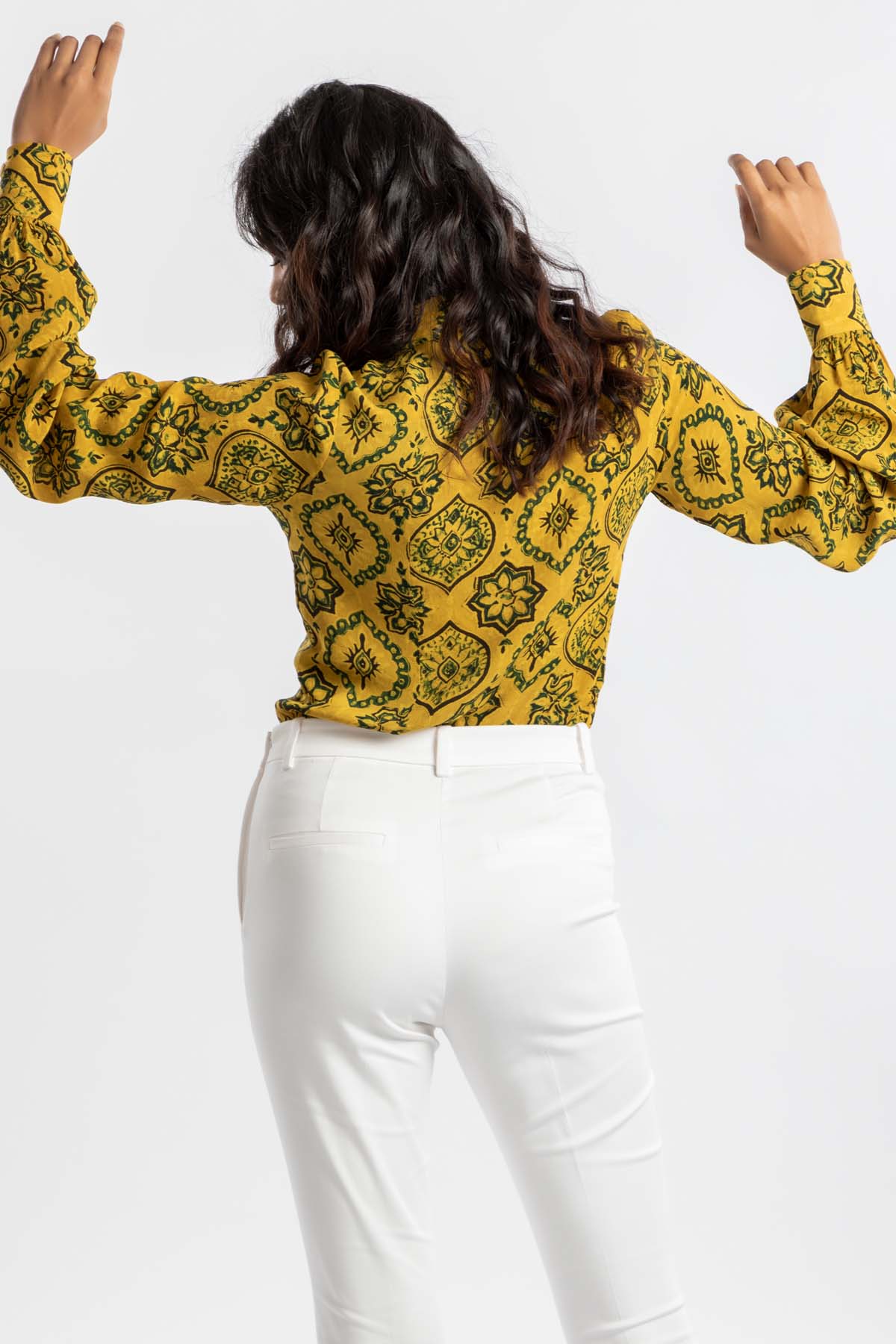 Yellow Handcrafted Cupro Shirt