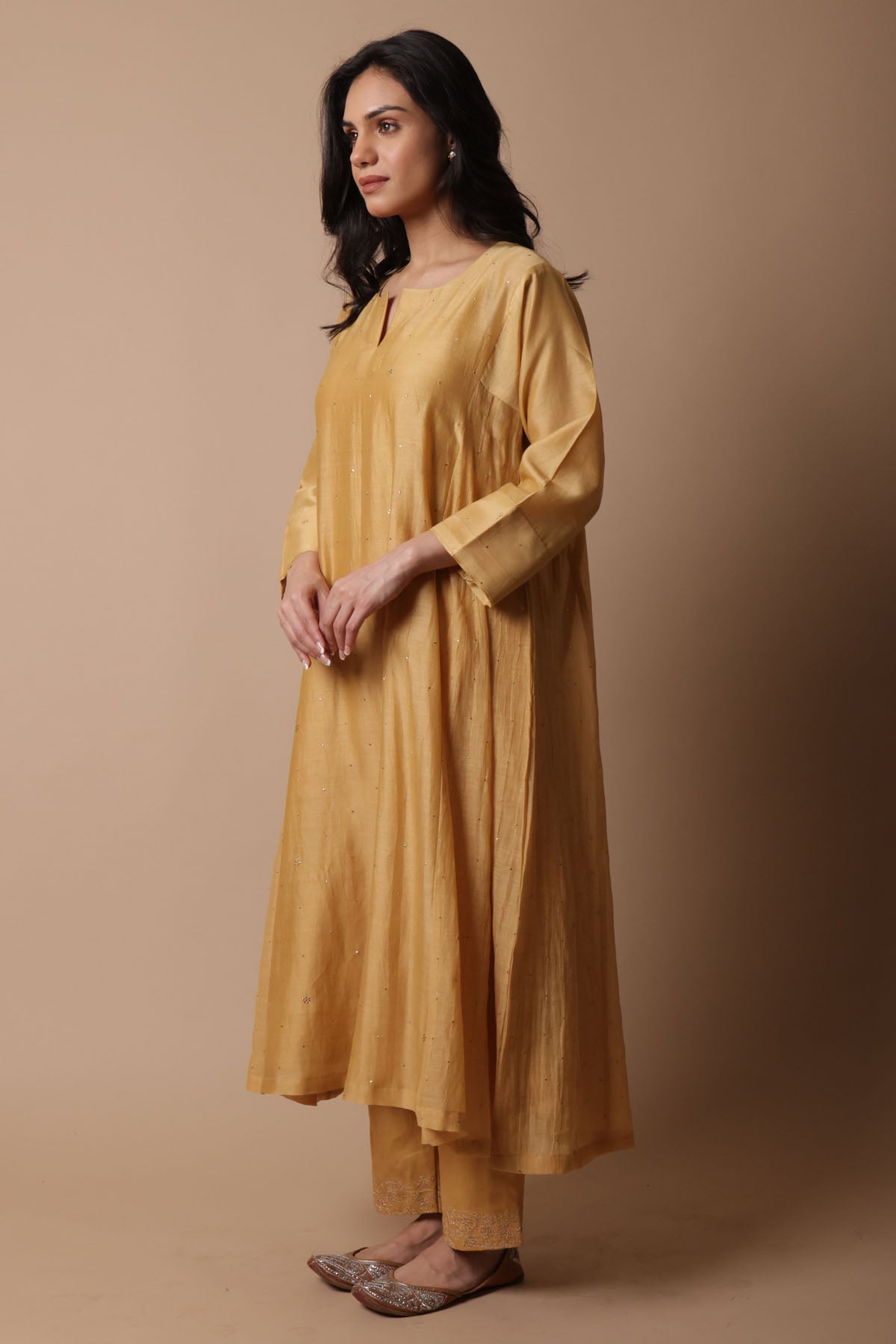 Yellow Zardozi Work Kurta Set