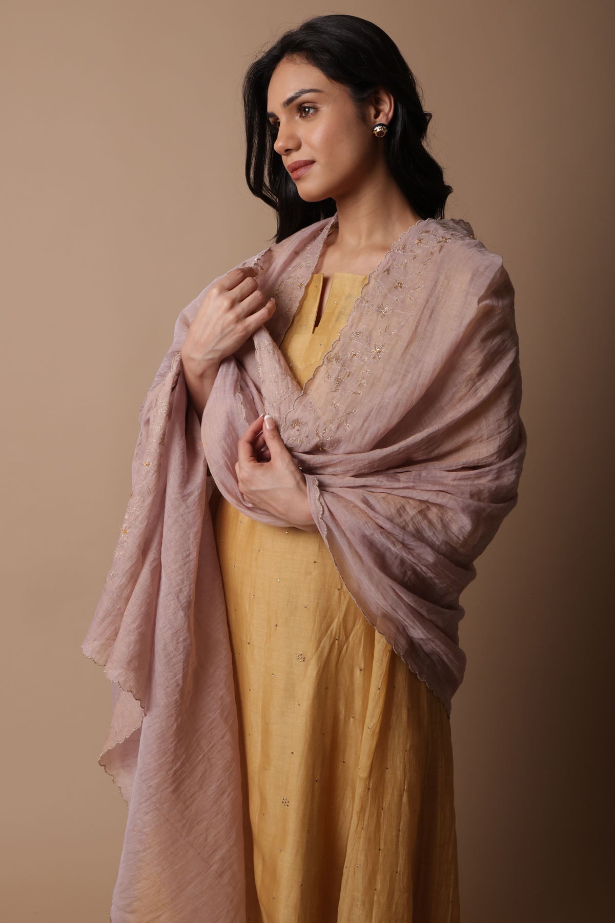 Yellow Zardozi Work Kurta Set