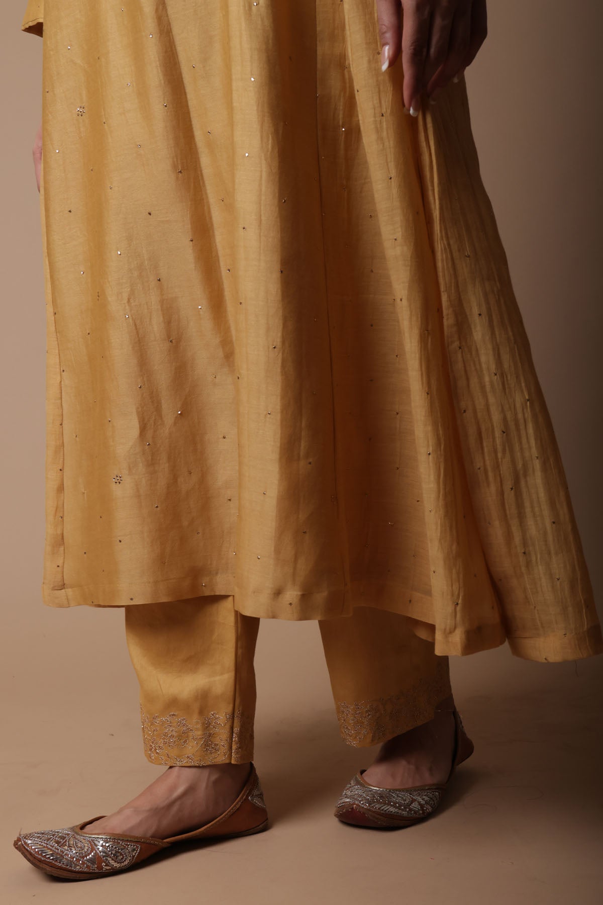Yellow Zardozi Work Kurta Set
