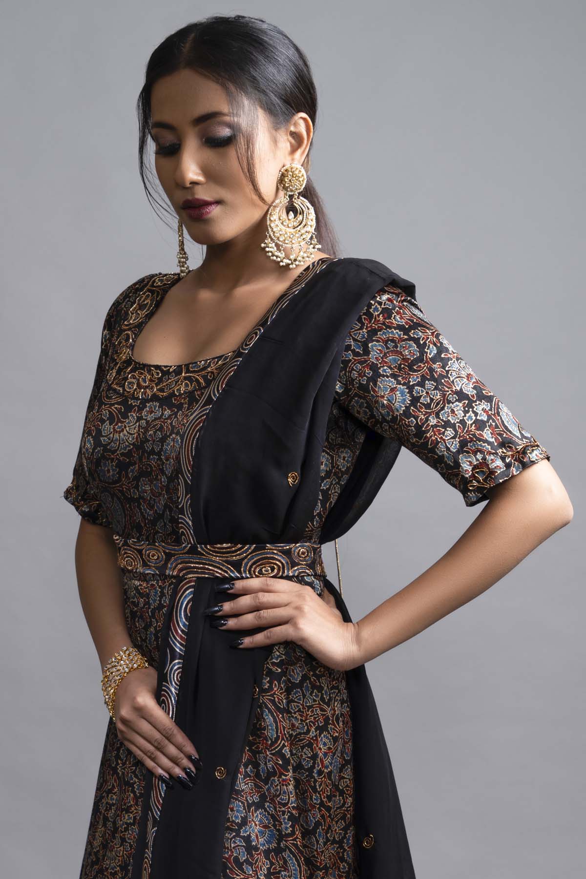 Yoke Embroidered Anarkali Set