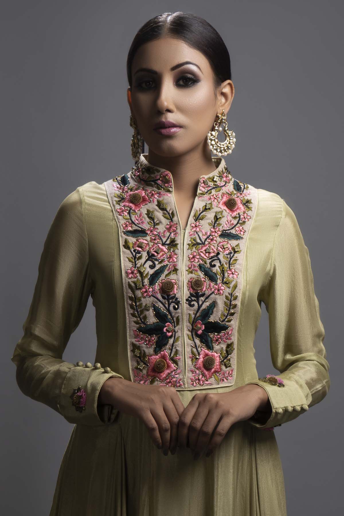 Yoke Embroidered Kurta & Pants