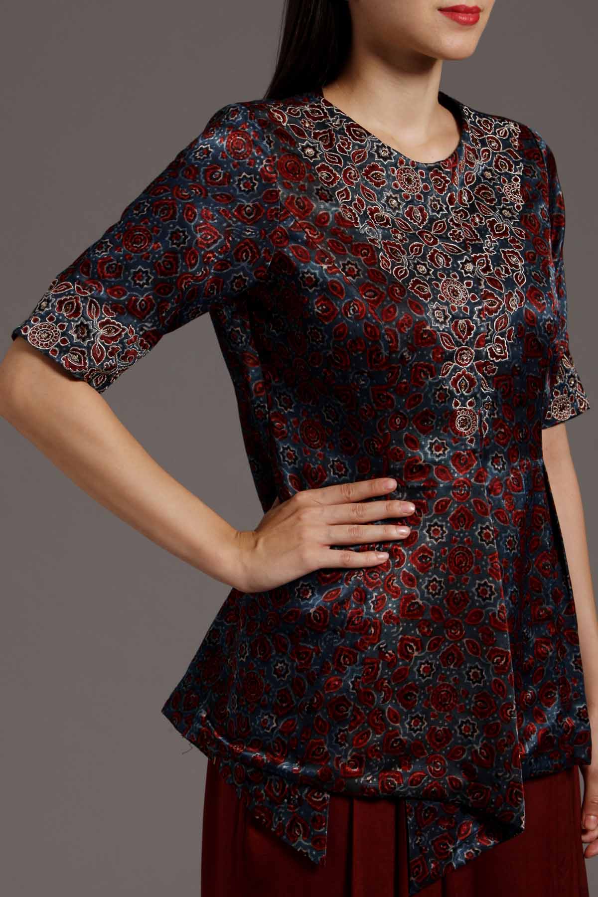 Yoke Embroidered Top & Pant Set