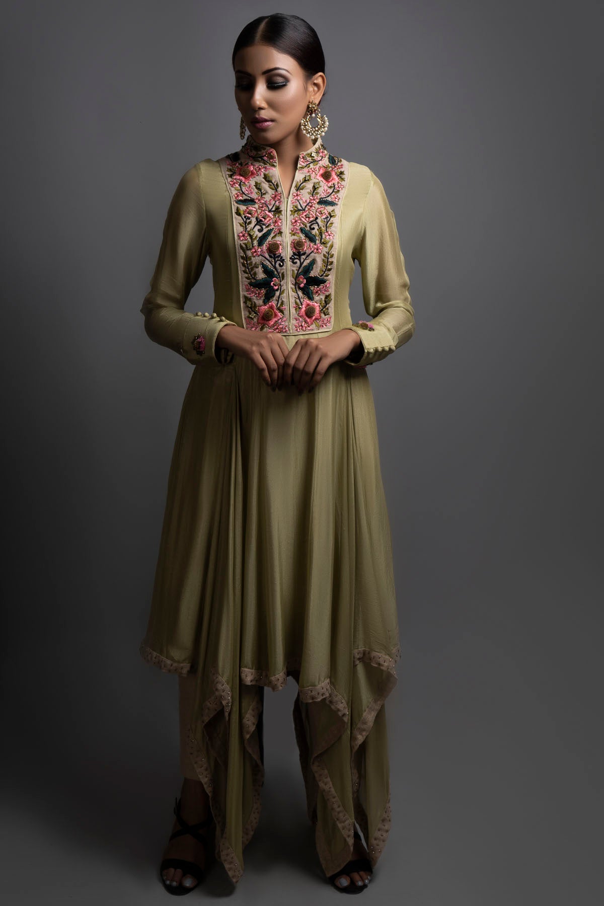 Yoke Embroidered Kurta & Pants