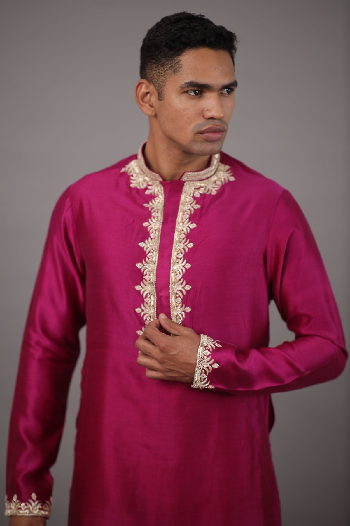 Zardozi Chanderi Kurta Set