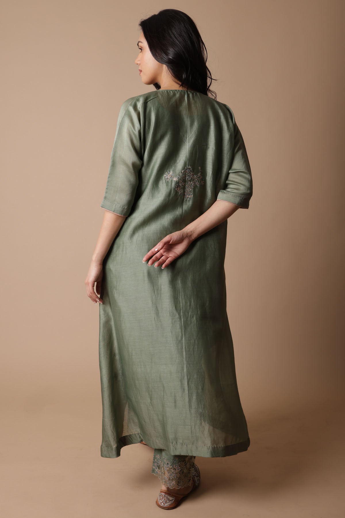 Zardozi Chanderi Silk Kurta Set