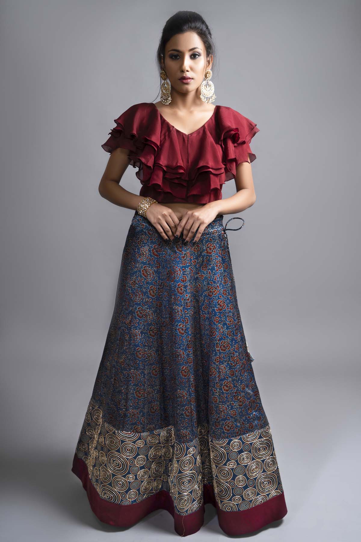 Zardozi Panelled Lehenga Set