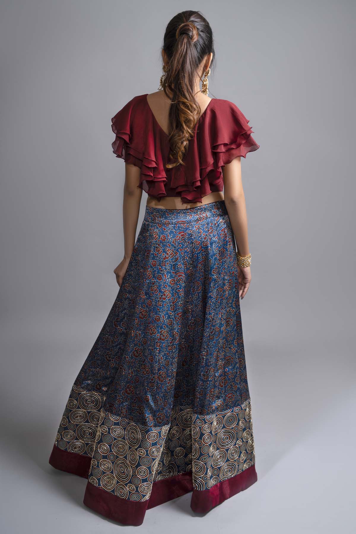 Zardozi Panelled Lehenga Set